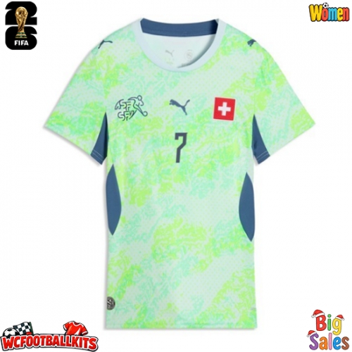 Switzerland Breel Embolo #7 Replica Away Stadium Shirt for Women World Cup 2026 Short Sleeve